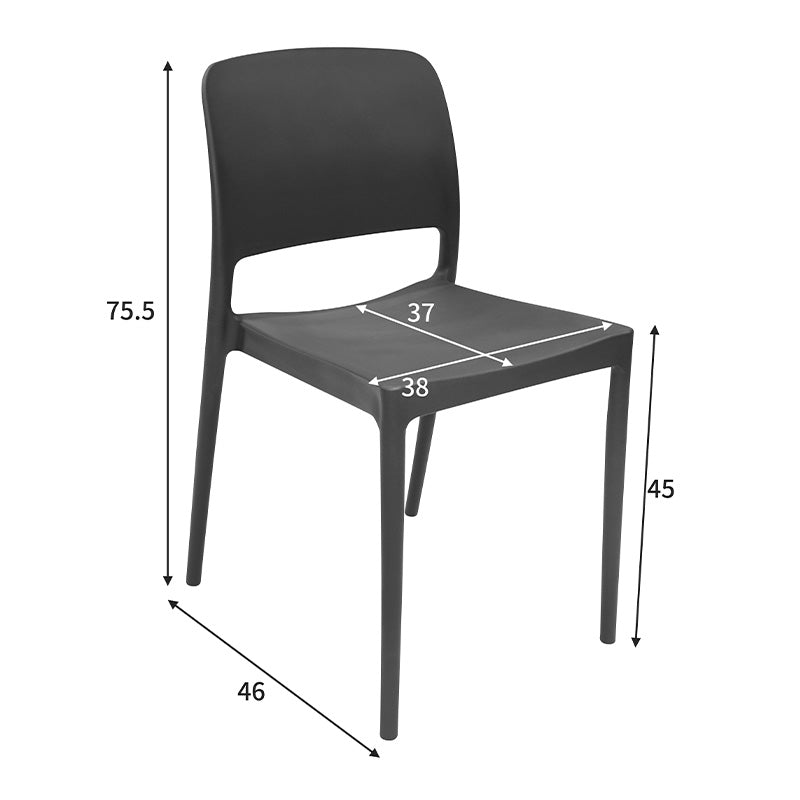 Καρέκλα Fenxy PP σε Μαύρη Απόχρωση 38x42x77