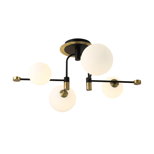 CCC 552-4 ΟΡΟΦΗΣ 4/Φ ΜΑΥΡΟΣ ΣΚΕΛΕΤΟΣ ΜΕ ΧΡΥΣΗ ΛΕΠΤΟΜΕΡΕΙΑ ΚΑΙ ΜΠΑΛΕΣ 4xG9 5W Φ70x36