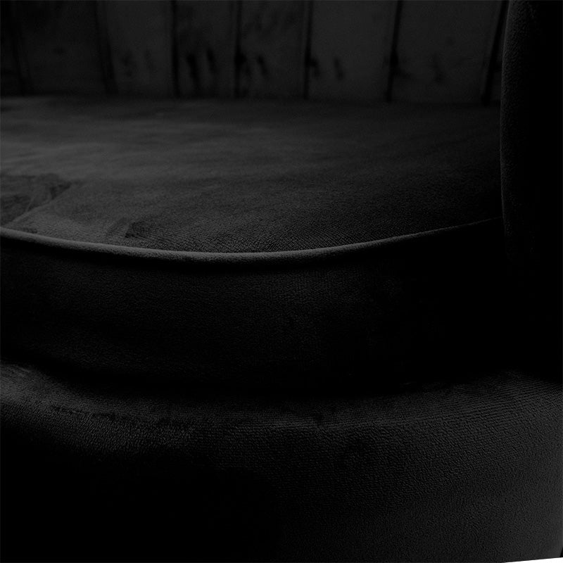 Καναπές 2θέσιος Daimon Βελούδο Μαύρο 134x70x77