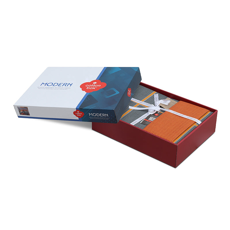 Σετ Παπλωματοθήκη Stark 3 Τμχ Μονή (160x220εκ) Χρώμα Cinnamon - Μπλε