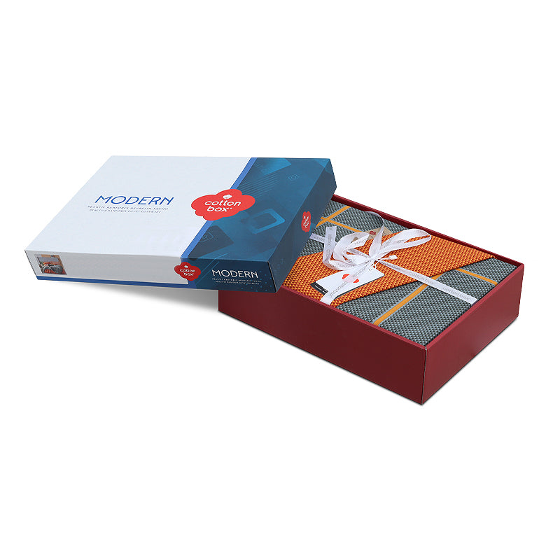 Σετ Παπλωματοθήκη Stark 4 Τμχ Διπλή (200x220εκ) Χρώμα Cinnamon - Μπλε