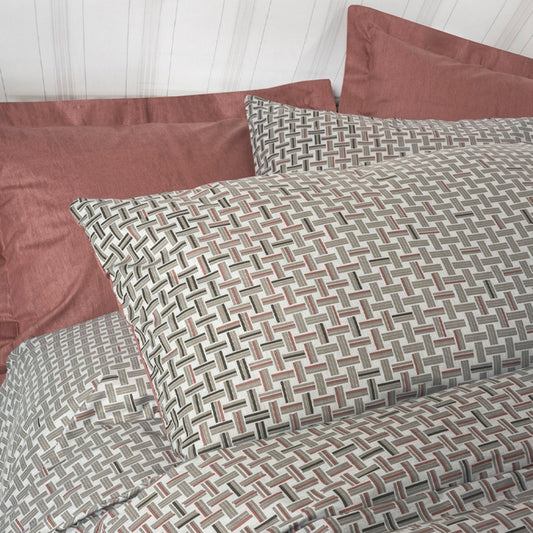 Σετ Παπλωματοθήκη Mote 4 Τμχ Διπλή (200x220εκ) Χρώμα Κόκκινο