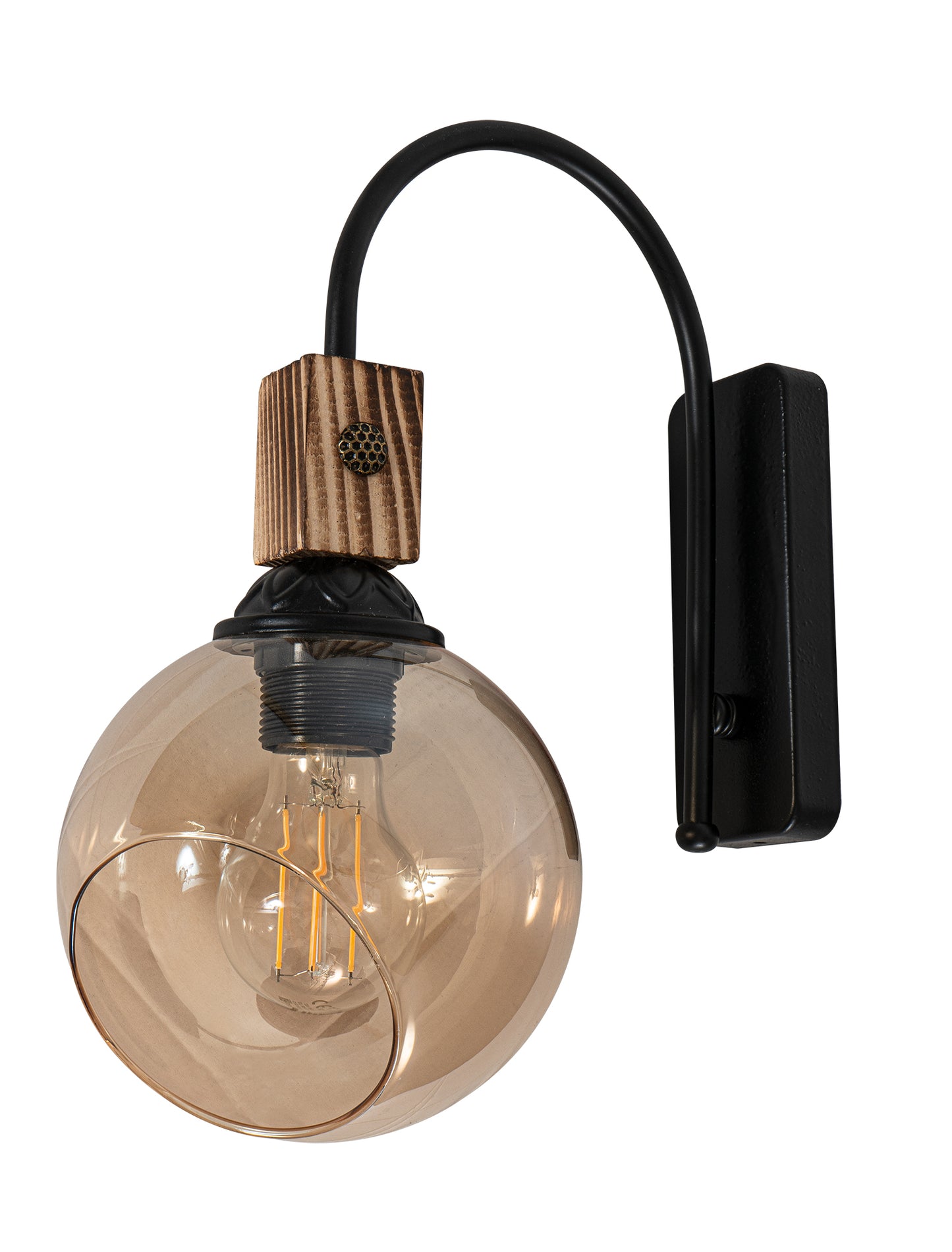 WLT 2061 ΑΠΛΙΚΑ ΜΕ ΛΕΠΤ/ΡΕΙΑ ΞΥΛΟΥ ΚΑΙ ΜΕΛΙ ΓΥΑΛΙ 1xΕ27 15x6x32