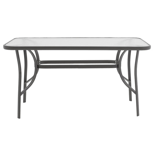 Τραπέζι Ensure Ανθρακί Μέταλλο-Tempered Γυαλί 120x70x70