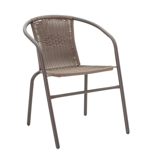 Τραπεζαρία Ensure-Obbi 5 Τεμ Μέταλλο σε Καφέ Απόχρωση 140x80x70