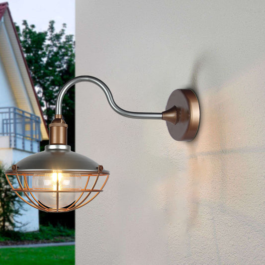 Φωτιστικό Τοίχου Μεταλλικό Νίκελ IP65 Ε27 25x43x35