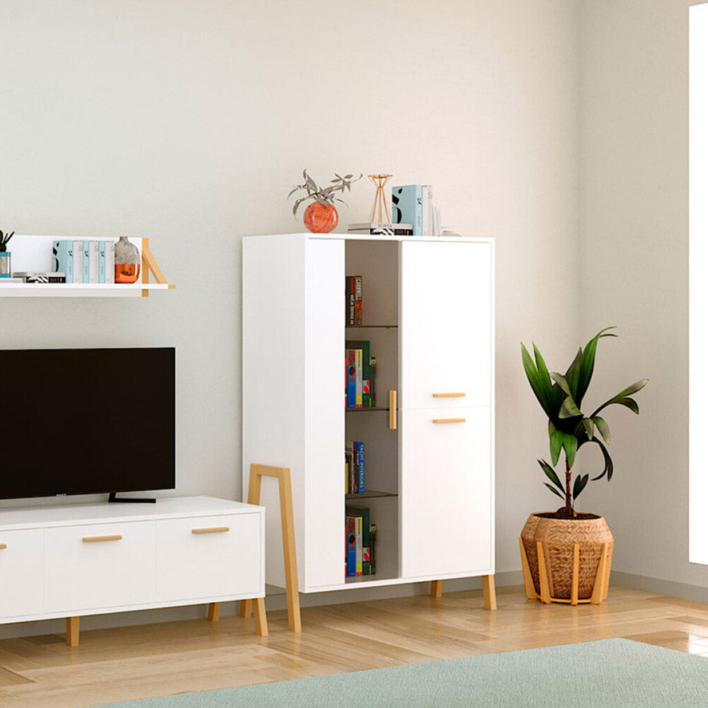 Βιτρίνα Belle Λευκό 102.5x41x152.5