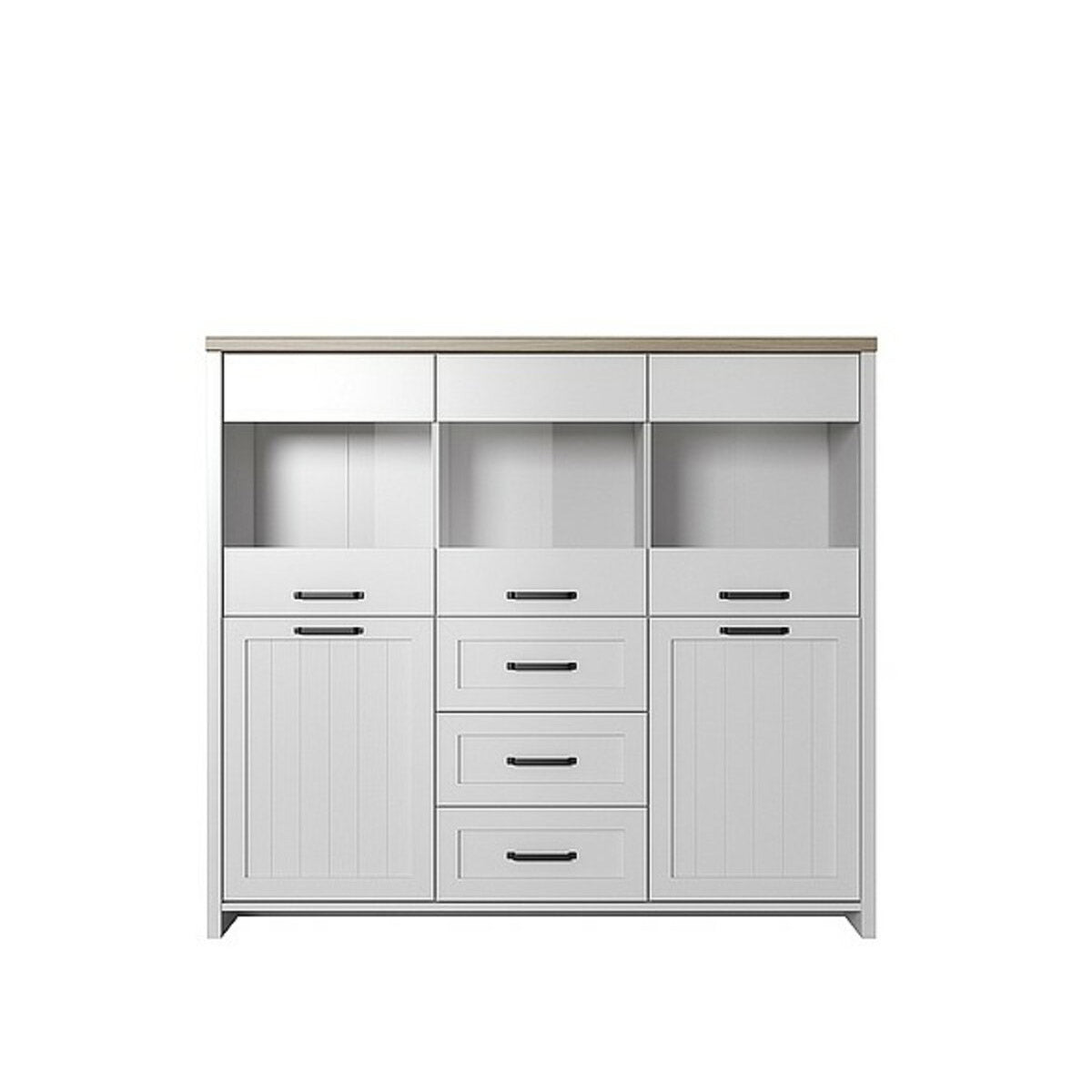 Bar Verne Λευκό-Φυσικός Δρυς 147.9x37.2x132.7