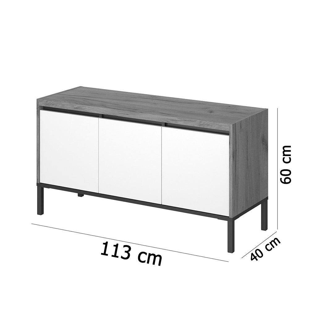 Έπιπλο Τηλεόρασης Palmor Χρυσό Δρυς-Λευκό 113.5x40x60