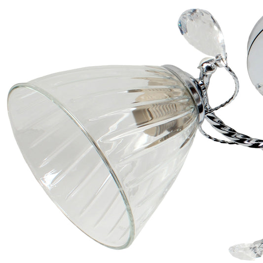 Φωτιστικό Οροφής 3 x Ε27 Φ52x25 εκ. Χρώμιο με Γυαλιά