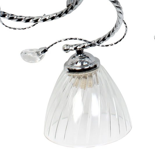 Φωτιστικό Οροφής 5 x Ε27 Φ56x25 εκ. Χρώμιο με Γυαλιά