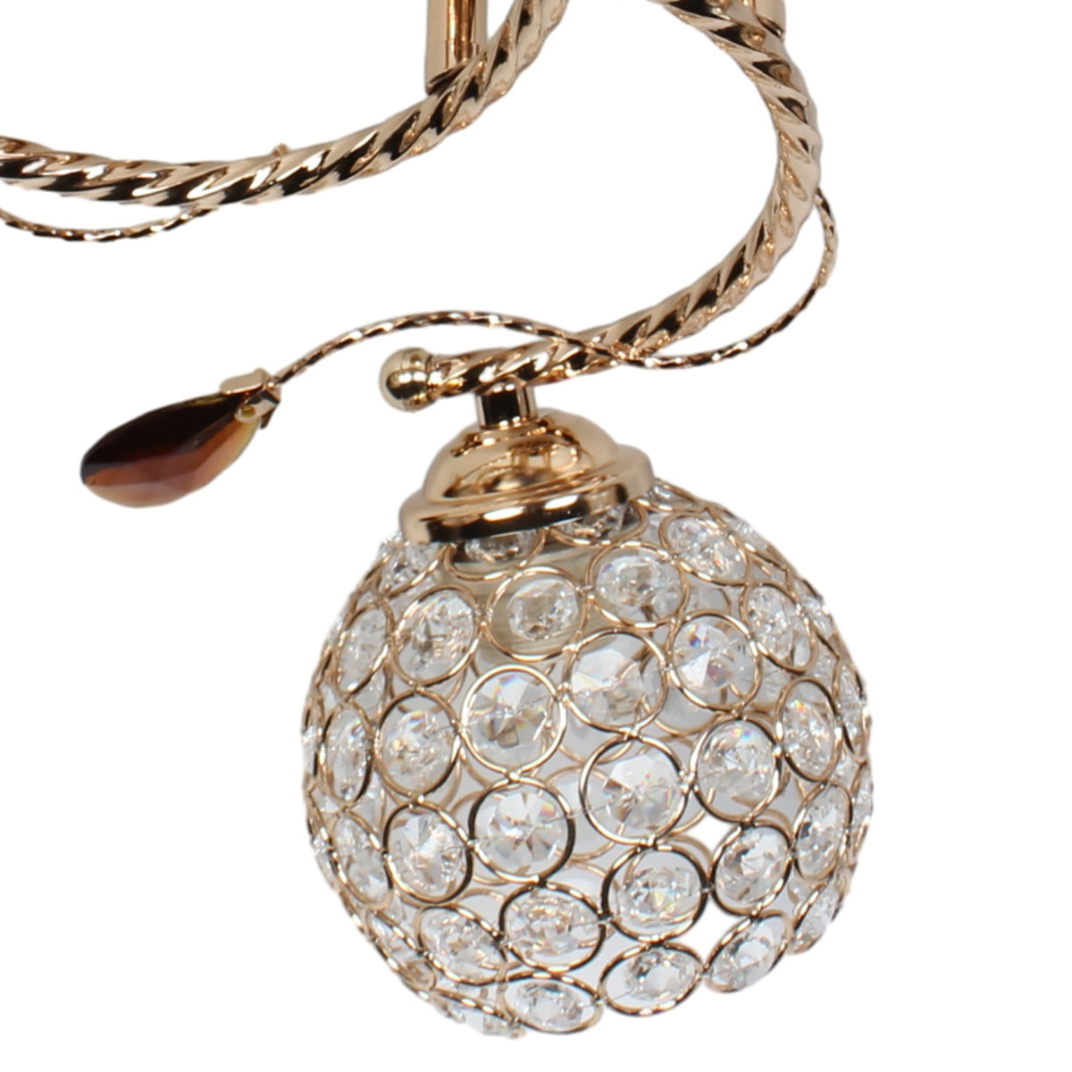 Φωτιστικό Οροφής 5 x Ε27 Φ52x24 εκ. Χρυσό με Κρύσταλλα