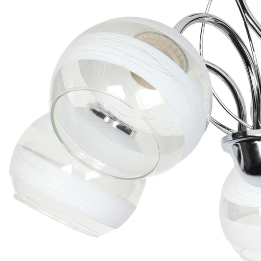 Φωτιστικό Οροφής 5 x Ε27 Φ52x43 εκ. Χρώμιο με Γυαλιά