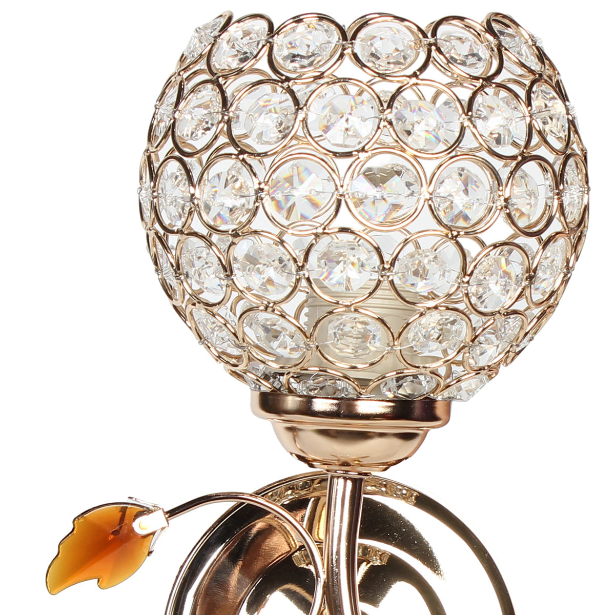 Απλίκα Τοίχου Ε27 14x14x22 εκ. Χρυσή με Κρύσταλλα