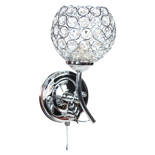 Απλίκα Τοίχου Ε27 14x14x22 εκ. Χρώμιο με Κρύσταλλα