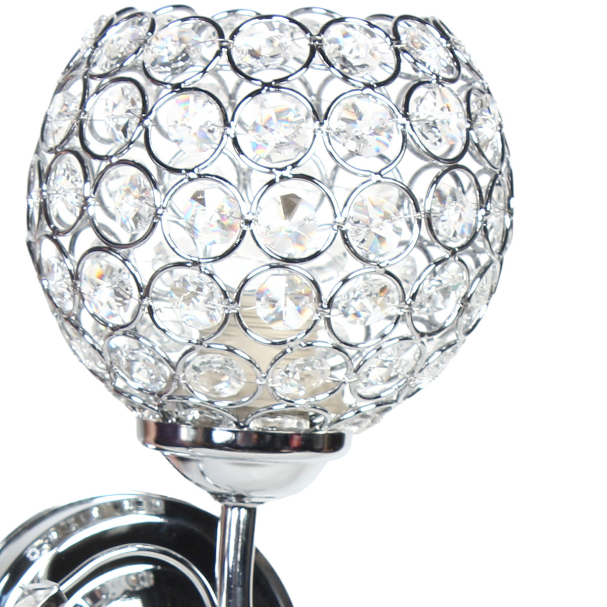 Απλίκα Τοίχου Ε27 14x14x22 εκ. Χρώμιο με Κρύσταλλα