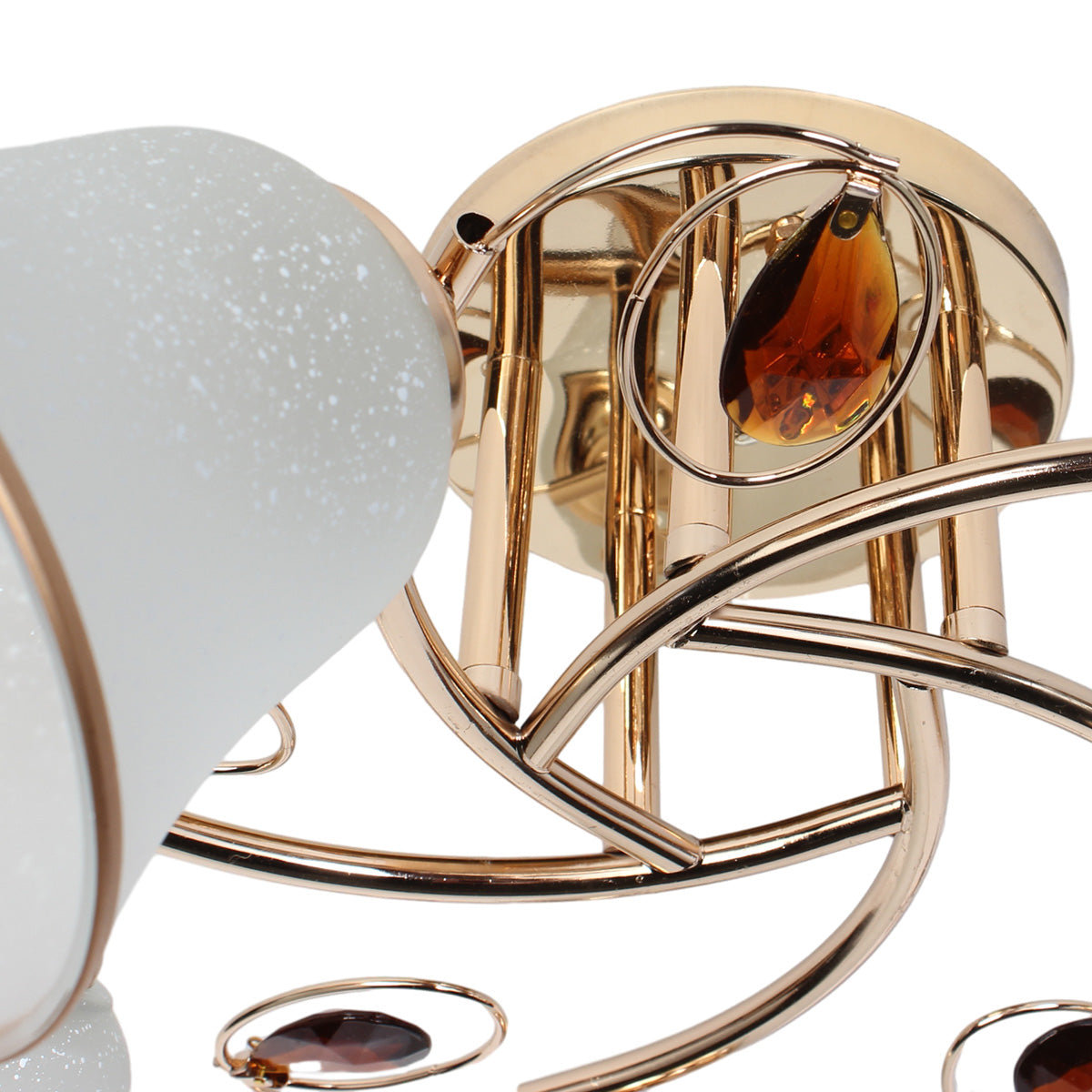 Φωτιστικό Οροφής 5 x Ε27 Φ52x26 εκ. Χρυσό με Γυαλιά