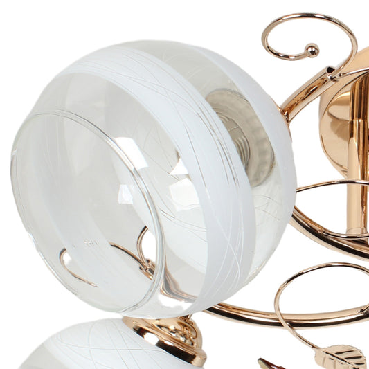 Φωτιστικό Οροφής 5 x Ε27 Φ54x23 εκ. Χρυσό με Γυαλιά