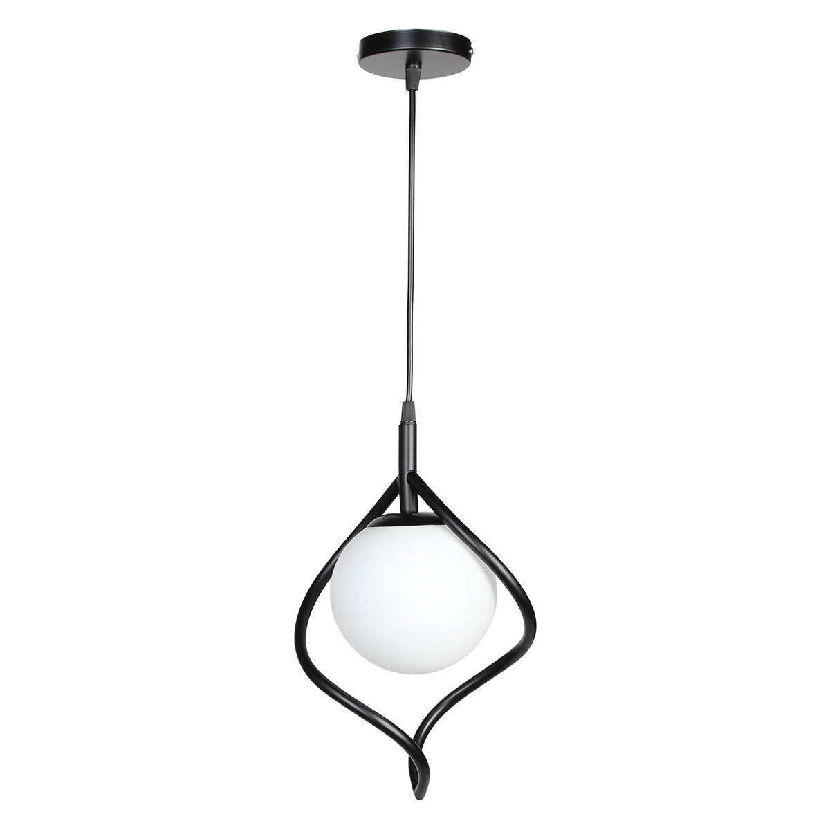 Φωτιστικό Κρεμαστό Μονόφωτο Ε27 Φ21x25 εκ. Μαύρο με Γυαλί