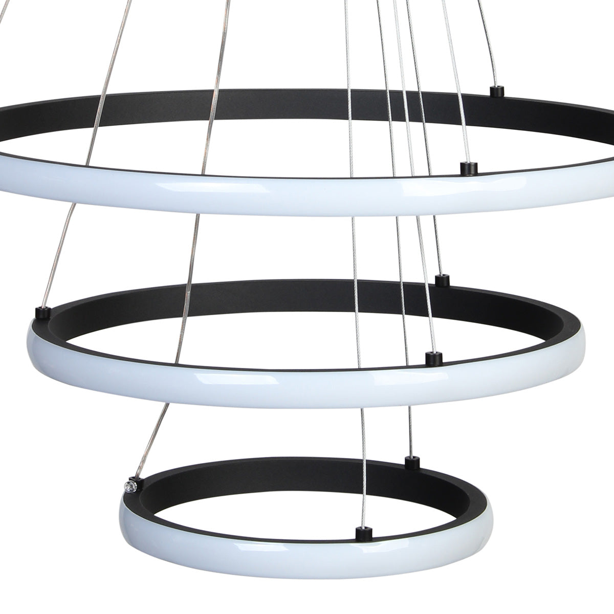 Φωτιστικό Κρεμαστό Φ40-Φ30-Φ20 εκ. LED 57W 4000K Μαύρο