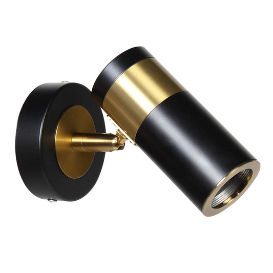 Απλίκα Τοίχου Μεταλλική Ε27 Φ6x13,5 εκ. Gold Brass Μαύρη