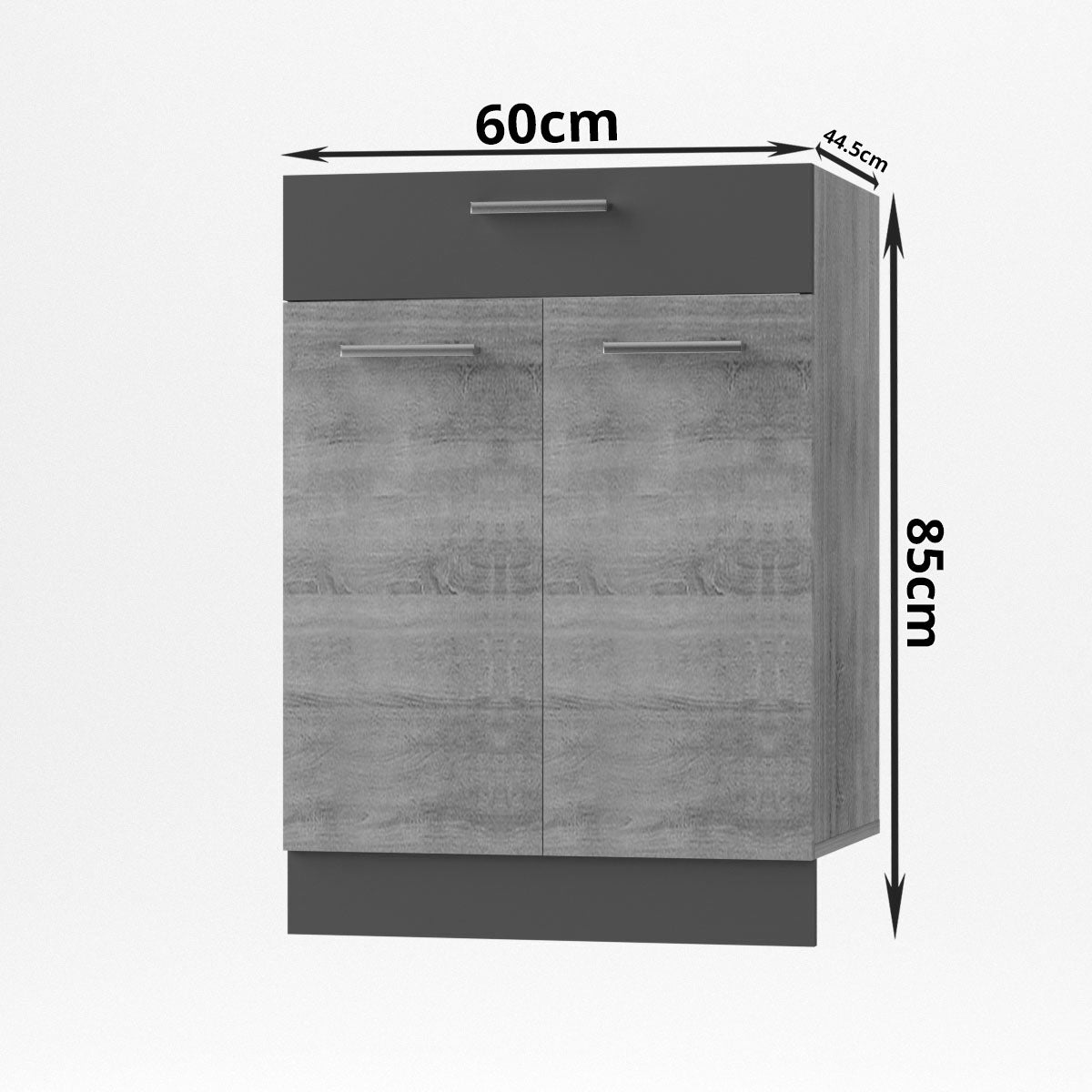 Alina Base Cabinet with Drawer Sonoma-Mocca 60x44.5x85