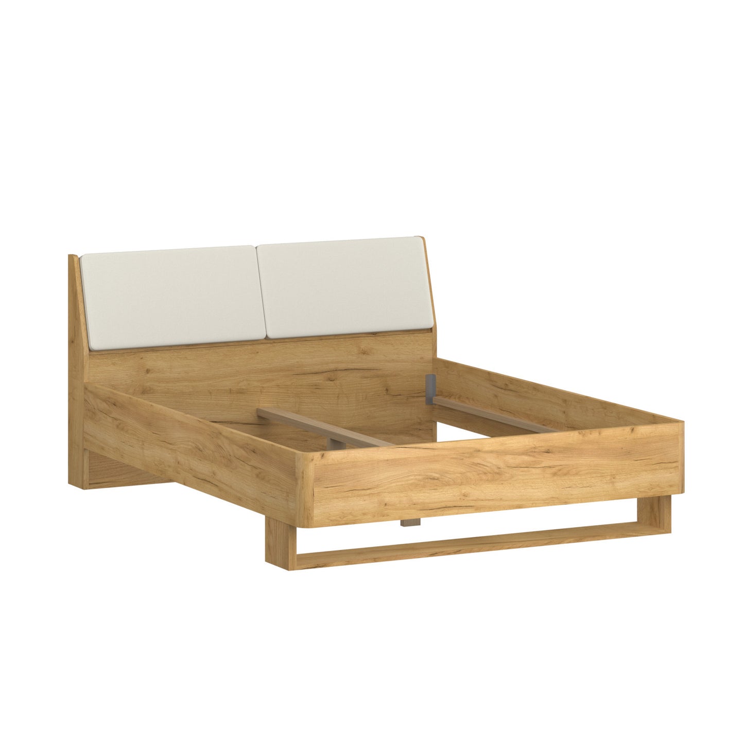 Κρεβάτι Avanti Διπλό Σετ 2 Τμχ με Πάτωμα Χρυσός Δρυς-Λευκό 160x200εκ