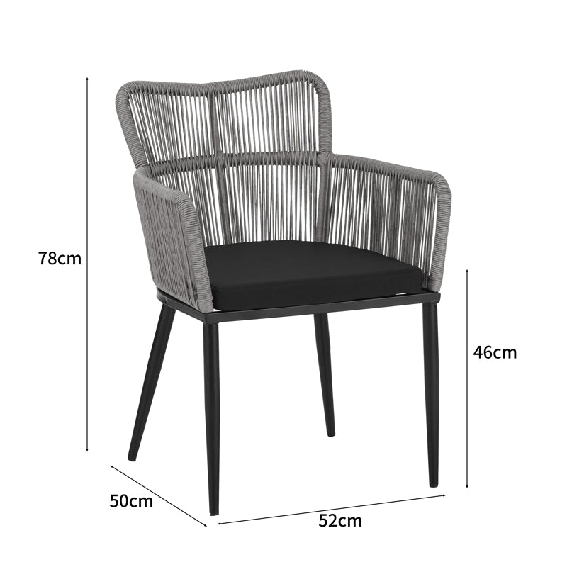 Πολυθρόνα Naoki PE Rattan - Metal σε Φυσική Απόχρωση με Μαύρα Πόδια/Μαξιλάρι 59x62.5x78