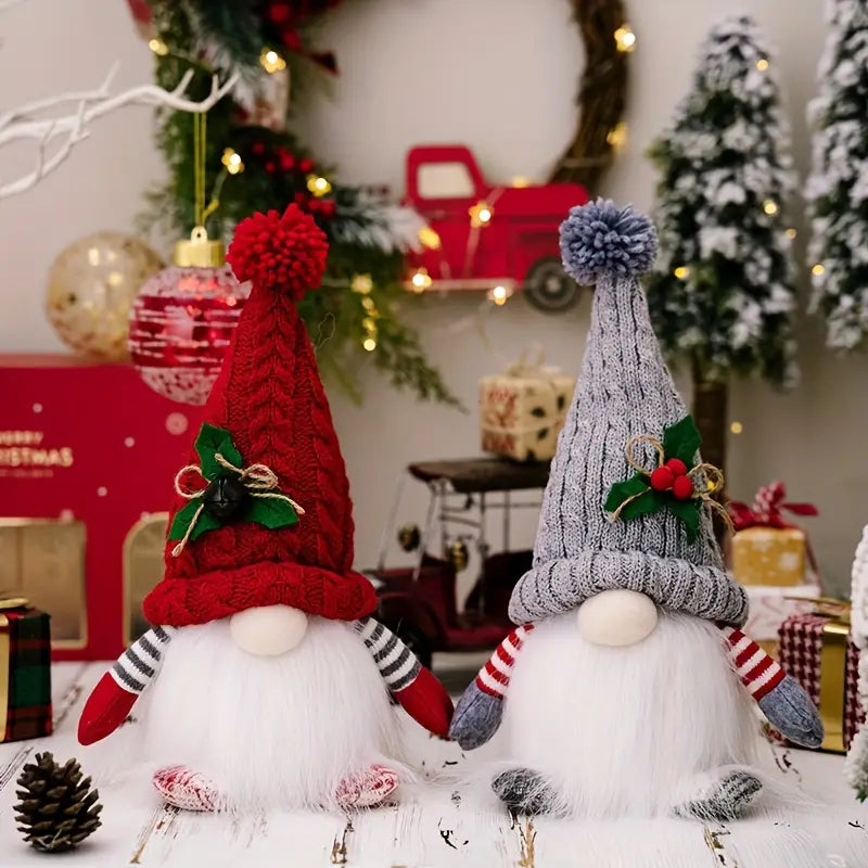 P Kontopoulos Διακοσμητικός Άγιος Βασίλης με LED Υφασμάτινος Γκρι/Λευκός 140533