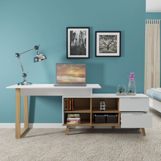 Σύνθεση Γραφείου Neptune Σετ 2 Τεμ Λευκό Σονόμα