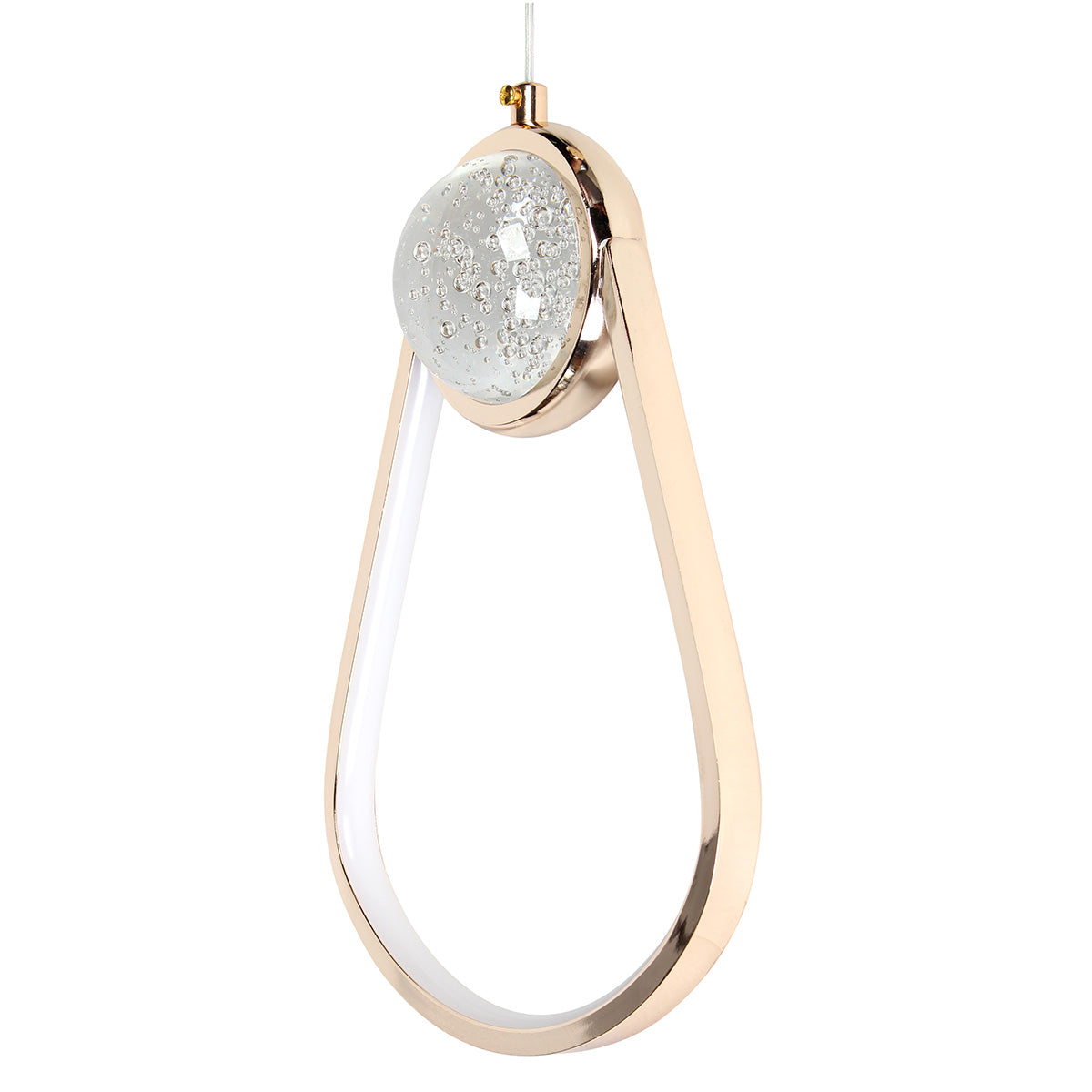 Φωτιστικό Κρεμαστό LED 32W 20x7x30 εκ. Χρυσό με Γυάλινη Μπάλα