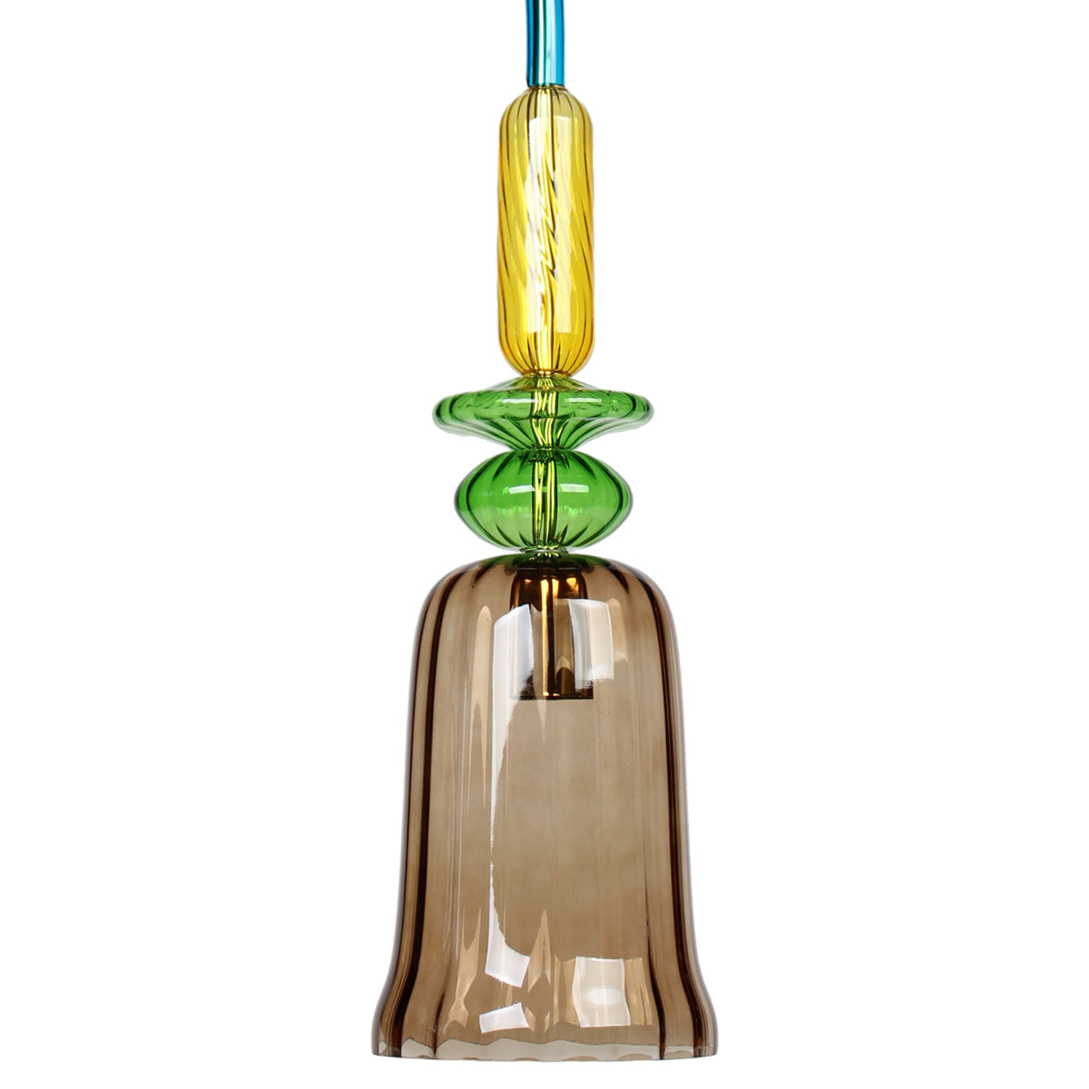 Φωτιστικό Μονόφωτο Γυάλινο Ε27 Φ15x74 εκ. Πολύχρωμο