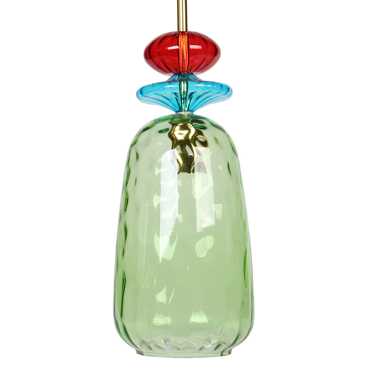 Φωτιστικό Μονόφωτο Γυάλινο Ε27 Φ14x77 εκ. Πολύχρωμο