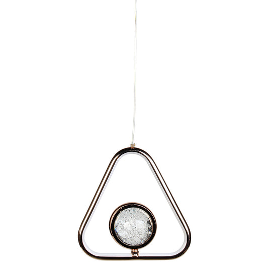 Φωτιστικό Κρεμαστό LED 36W 23x7x23 εκ. Χρυσό με Γυάλινη Μπάλα