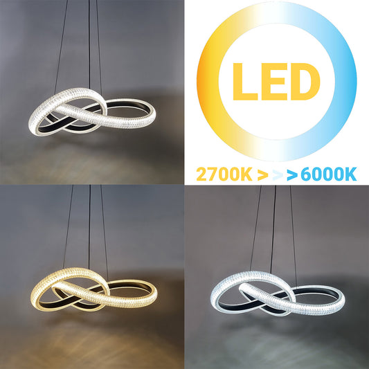 Φωτιστικό Κρεμαστό Μεταλλικό LED 48W Φ60x15 εκ. Μαύρο με Ακρυλικό