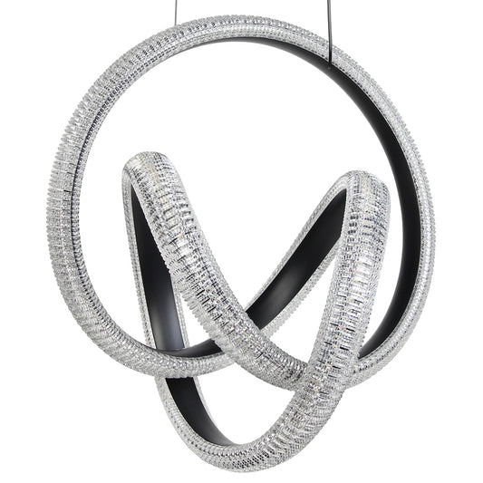 Φωτιστικό Κρεμαστό Μεταλλικό LED 50W 38x34x43 εκ. Μαύρο με Ακρυλικό