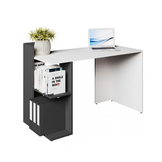 Γραφείο Ho Shelf Λευκό με Γραφίτη Μοντέρνα Σχεδίαση 120x55x85