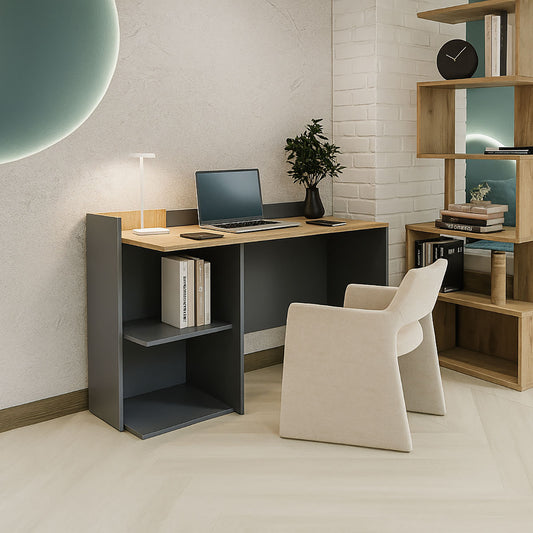 Γραφείο Iris Γραφίτη-Χρυσό Δρυς 112x55x85