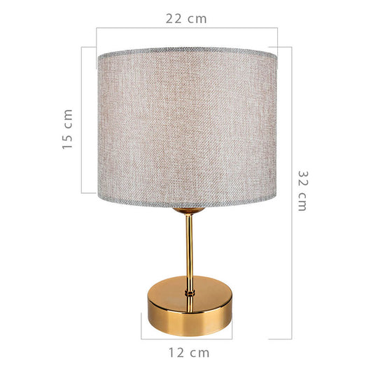Επιτραπέζιο Φωτιστικό PWL-0961 Ε27 Μπεζ Καφέ-Χρυσό Φ22x32