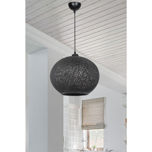 Φωτιστικό Οροφής Μονόφωτο Leshia Ε27 Μαύρο Φ38x75