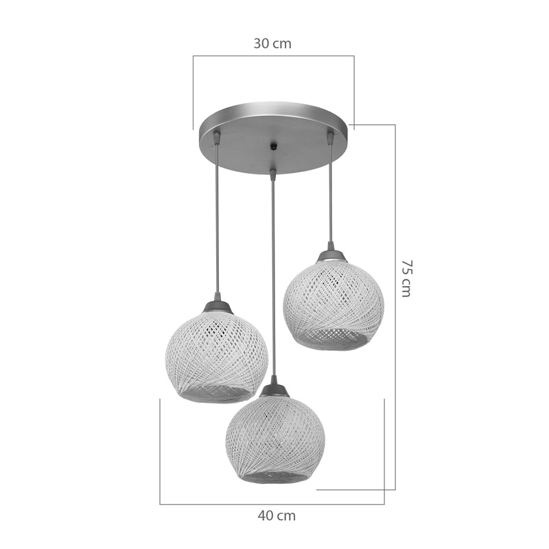Φωτιστικό Οροφής Τρίφωτο PWL-1121 Ε27 Κρεμ-Χρυσό Φ40x75