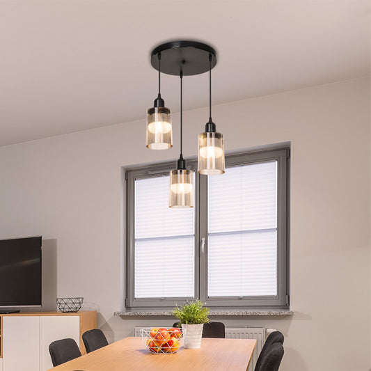 Φωτιστικό Οροφής Τρίφωτο PWL-1195 Ε27 Μαύρο-Amber Φ30x80