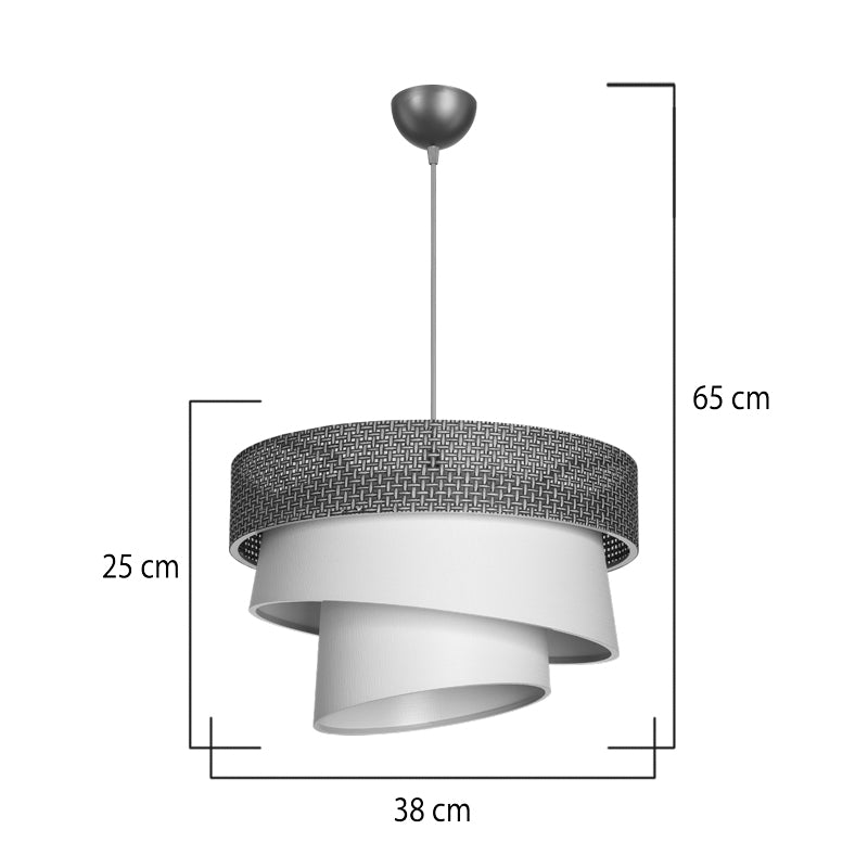 Φωτιστικό Οροφής Μονόφωτο Tazma Ύφασμα σε Καφέ και Κρεμ Απόχρωση Φ38x65