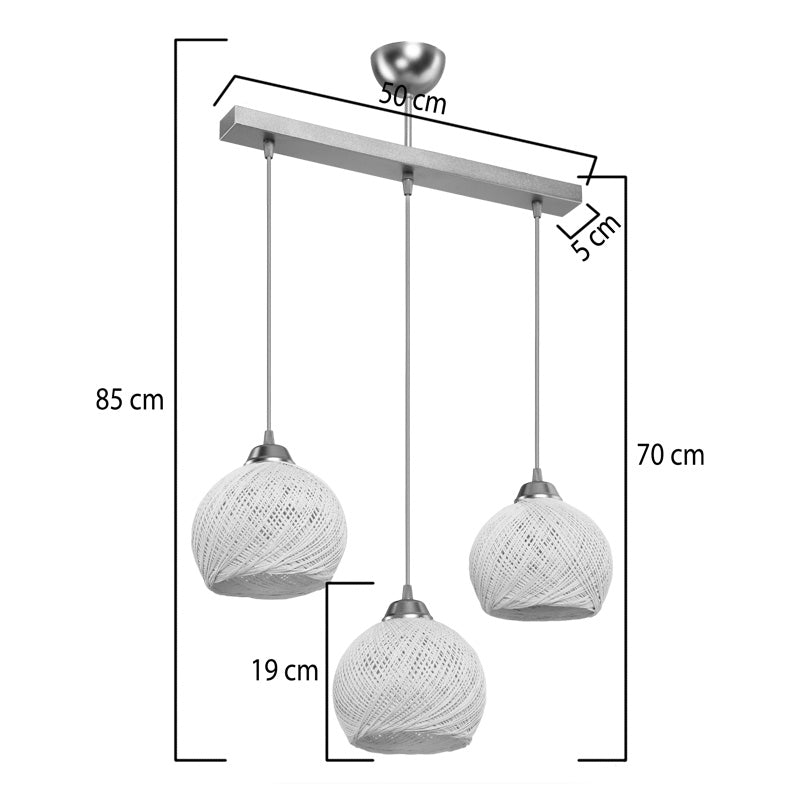 Φωτιστικό Οροφής Τρίφωτο PWL-0973 II Ε27 Χρυσό 50x18x85