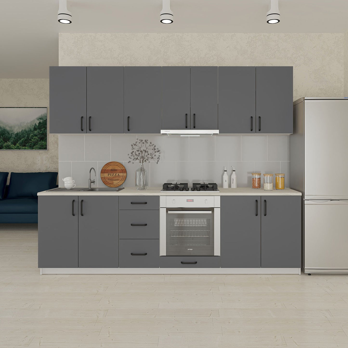 Corfu Modest 8 Piece Kitchen Anthracite