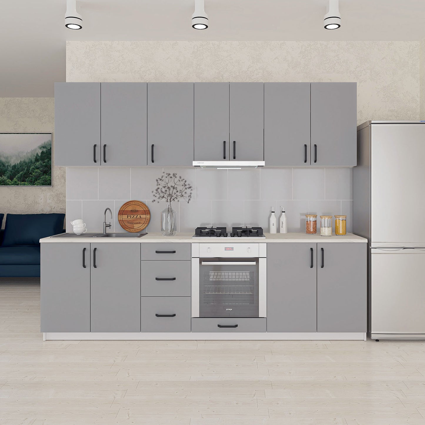 Corfu Modest 8 Piece Kitchen Grey