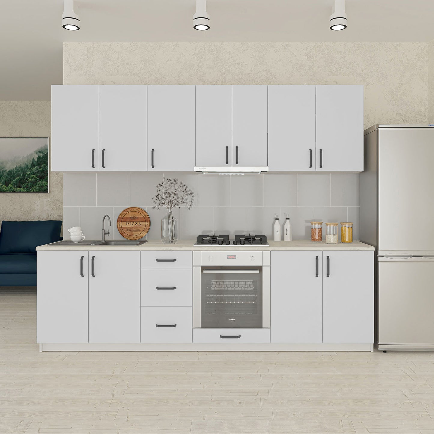 Corfu Modest 8 Piece Kitchen White