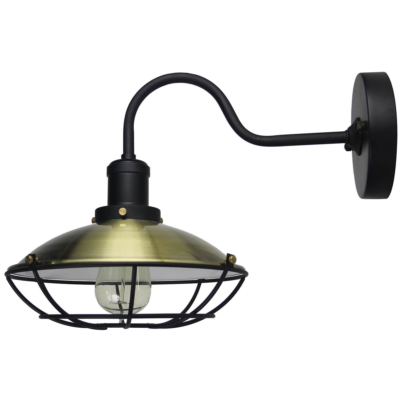 Φωτιστικό Τοίχου Μεταλλικό Χρώμα Μπρονζέ με Μαύρες Λεπτομέρειες E27 40x25x30