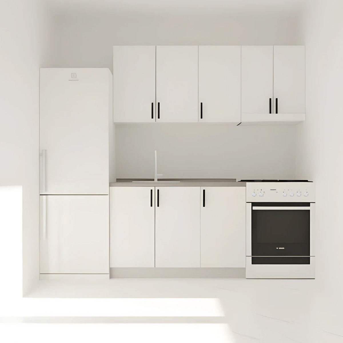 Κουζίνα Modest Σετ 5 Κουτιών Λευκή Άνω Κουτιά 170εκ Κάτω 110εκ