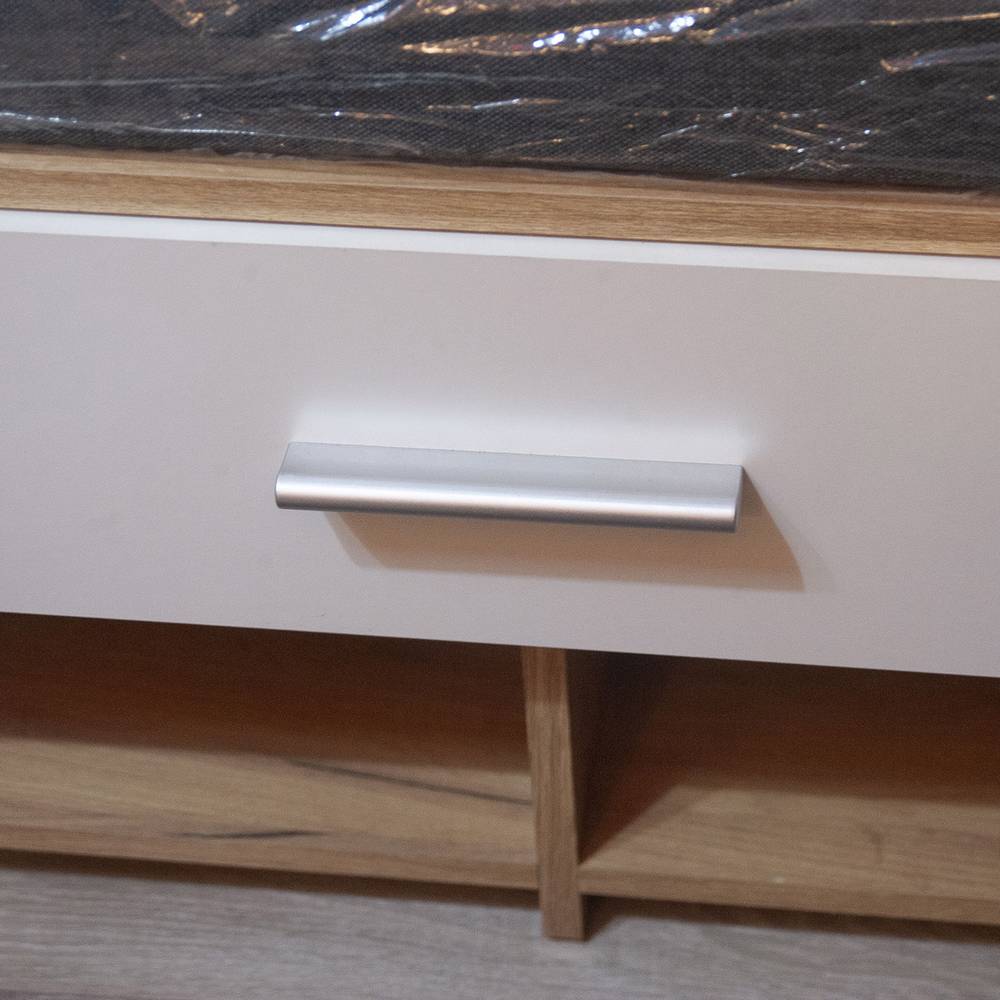 Σετ Εισόδου 3 Τεμ. Ruta με Καθρέπτη και Μαξιλάρι Χρυσός Δρυς με Λευκό 150x40x199